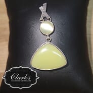 Clarks Diamond Jewelers - Sterling Silver Quartz/Yellow Marble Pendant