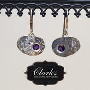 Clarks Diamond Jewelers - Sterling Silver Amethyst Earrings EL Designs