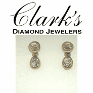 Clarks Diamond Jewelers - Sterling Silver with 22kt Vermeil Quartz and Tourmalinated Quartz Post Drop Earrings 