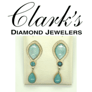 Clarks Diamond Jewelers - Sterling Silver Earrings with 22kt Vermeil with Amazonite, Topaz
