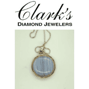 Clarks Diamond Jewelers - Pendant Only - Sterling Silver w 22k Vermeil  Blue Lace Agate Pendant - 1 of kind