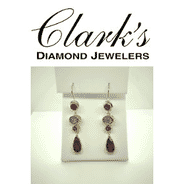 Clarks Diamond Jewelers - Sterling Silver with 22kyg Vermeil Earrings with Garnet & Mother of Pearl + Gava + White Quartz