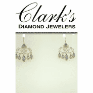 Clarks Diamond Jewelers - Sterling Silver with 22kyg Vermeil Earrings with Blue Topaz
