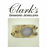 Clarks Diamond Jewelers - Sterling Silver with 22kyg Vermeil Cuff Bracelet Amethyst & BL Chalcedony