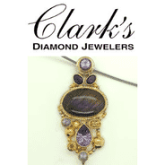 Clarks Diamond Jewelers - Sterling Silver 22kyg Vermeil Pendant Laboradite, Citrine, Amethyst, Rose de France