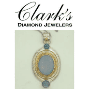 Clarks Diamond Jewelers - Pendant Only - Sterling Silver 22kg Vermeil Pendant with Opal, Paraiba Topaz