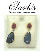 Clarks Diamond Jewelers - Sterling Silver w 22kyg Vermeil Earrings Mother of Pearl, Onyx