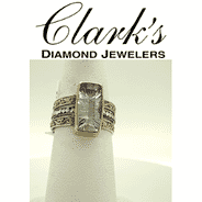 Clarks Diamond Jewelers - Sterling Silver 22kyg vermeil Green Amethyst Ring 