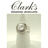 Clarks Diamond Jewelers - Sterling Silver w 22kg Vermeil Ring w Pearl