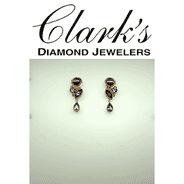 Clarks Diamond Jewelers - Sterling Silver w 22kyg Vermeil Earrings BL Topaz, Amethyst, Myst Fire Quartz 