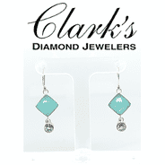 Clarks Diamond Jewelers - Sterling Silver w 22kyg Vermeil Earrings Bl Topaz, Amazanite & cut Crystal
