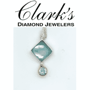 Clarks Diamond Jewelers - Sterling Silver w 22kyg Vermeil Necklace Bl Topaz, Amazanite