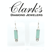 Clarks Diamond Jewelers - Sterling Silver w 22kyg Vermeil Earrings w Amazanite Cut Crystal Bl Topaz