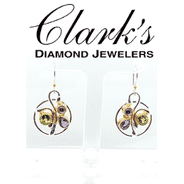 Clarks Diamond Jewelers - Sterling Silver w 22kyg Vermeil Earrings Peridot, Amethyst, Rhod Garnet