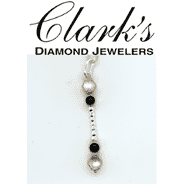 Clarks Diamond Jewelers - Sterling Silver w 22kyg Vermeil Necklace Mother of Pearl, Onyx
