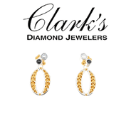 Clarks Diamond Jewelers - Sterling Silver w 22kyg Vermeil Earrings Onyx, Pearl