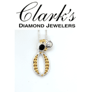 Clarks Diamond Jewelers - Sterling Silver w 22kyg Vermeil Necklace Onyx, Pearl